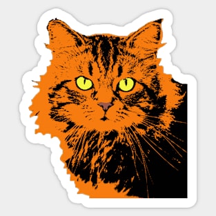 Cat orange white Sticker